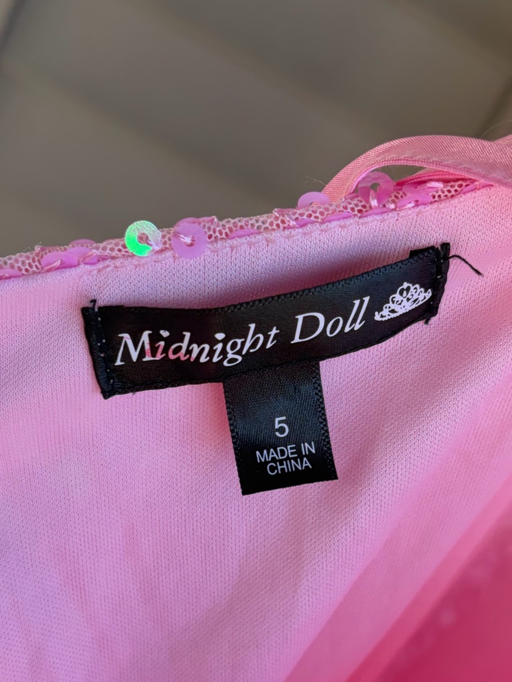 🆕🌸 Midnight Doll Pink Sequin Prom Barbie Formal Gown 5, 11 Adjustable Fit Party - Picture 10 of 13